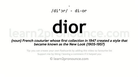 dior meaning pronunciation|dior how to say.